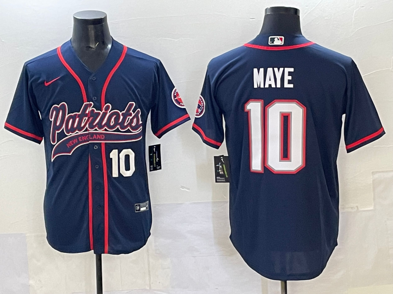 Men 2025 New England Patriots #10 Maye blue Nike NFL jersey style 2->new england patriots->NFL Jersey